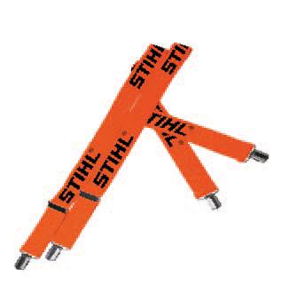 Orange suspenders with clips